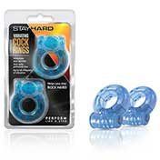 Stay Hard Vibrating Cockrings 2pk Blue