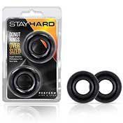 Stay Hard Donut Rings Oversized 2pk Blk
