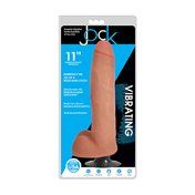 Jock 11in Vibrating Dildo w/Balls Beige