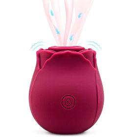 Mini Flower Women USB Charging G Spot Stimulator Quiet Vibrating Waterproof Electric Rose (Color: Red)