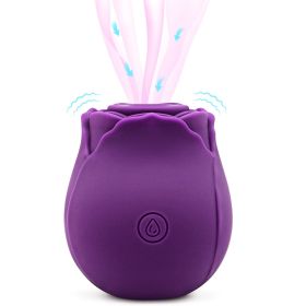 Mini Flower Women USB Charging G Spot Stimulator Quiet Vibrating Waterproof Electric Rose (Color: Purple)